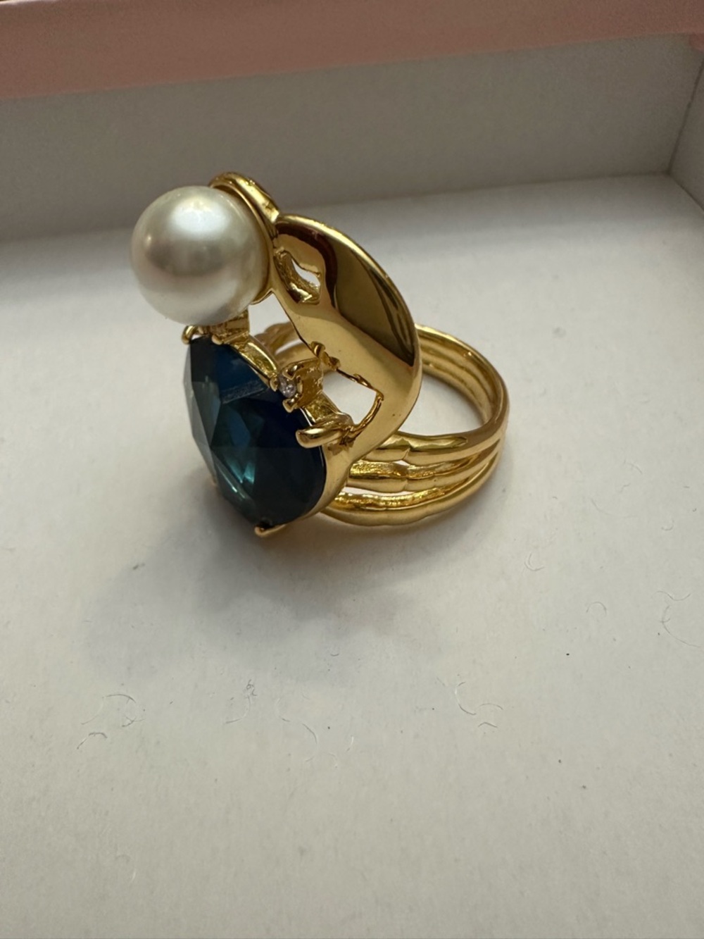 KATE SPADE SEA STAR HEART CRAB PEARL RING - SIZE 8 - Picture 5 of 10